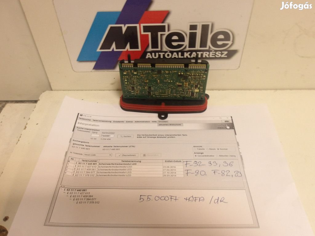 [GYÁRI BONTOTT] BMW -  XENON VEZÉRLŐ 3/4-ES F SZÉRIA 7440881